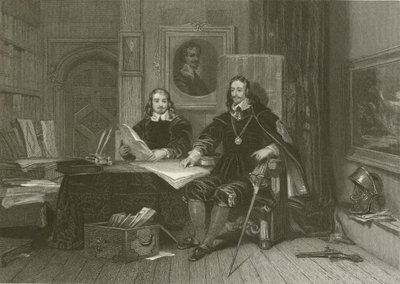 Kongen og Hyde i Oxford av after George Cattermole