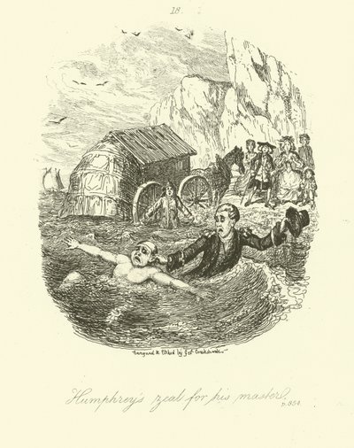 Illustrasjon for Humphry Clinker av Tobias Smollett av after George Cruikshank