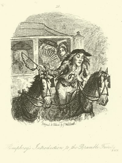 Illustrasjon for Humphry Clinker av Tobias Smollett av after George Cruikshank