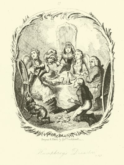 Illustrasjon for Humphry Clinker av Tobias Smollett av after George Cruikshank