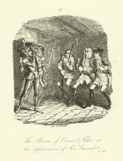 Illustrasjon for Launcelot Greaves av Tobias Smollett av after George Cruikshank