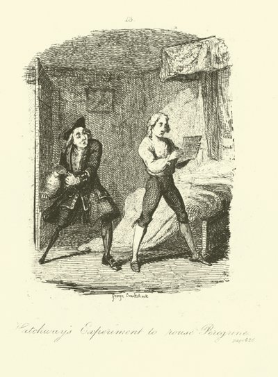 Illustrasjon for Peregrine Pickle av Tobias Smollett av after George Cruikshank