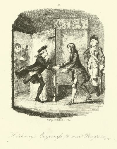 Illustrasjon for Peregrine Pickle av Tobias Smollett av after George Cruikshank