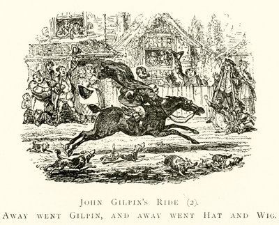 John Gilpins Ride (2), Borte gikk Gilpin, og bort gikk Hat and Wig av after George Cruikshank