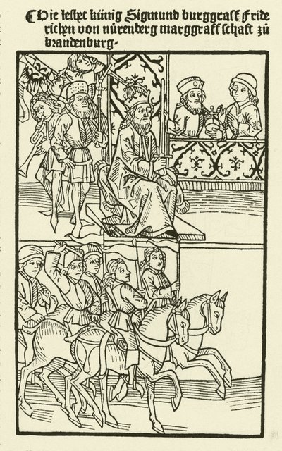 Investitur av Frederick I av huset til Hohenzollern som markgreve av Brandenburg, 1415 av after German School