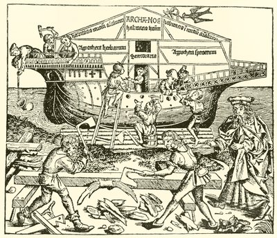 Byggingen av arken under oppsyn av Noah av after German School