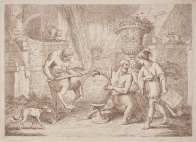 Chiron lærer geografi til Achilles av after Giovanni Benedetto Castiglione Gaetano Zompini
