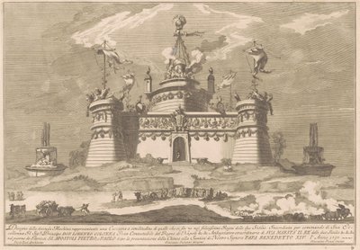 Seconda Macchina for Chinea av 1757: The Fortress of Cockaigne av after Giuseppe Palazzi Giuseppe Pozzi after Paolo Posi