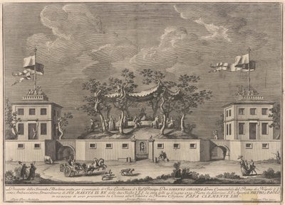 Seconda Macchina for Chinea fra 1759: En "Deliziosa" med en Bacchanal av after Giuseppe Palazzi Giuseppe Vasi after Paolo Posi
