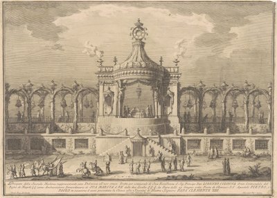 Seconda Macchina for Chinea av 1760: A Chinoiserie Pavilion av after Giuseppe Palazzi Giuseppe Vasi after Paolo Posi
