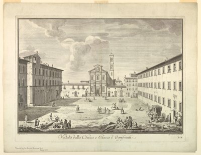Utsikt over Firenze, tallerken fra "Scelta di XXIV Utsikt over hoveddistriktene, torgene, kirkene og palassene i byen Firenze" av after Giuseppe Zocchi