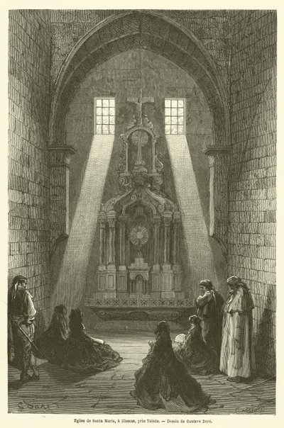 Santa Maria-kirken, i Illescas, nær Toledo av Gustave after Dore