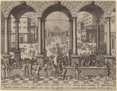 Massakren under det romerske triumviratet av after Hans Vredeman de Vries