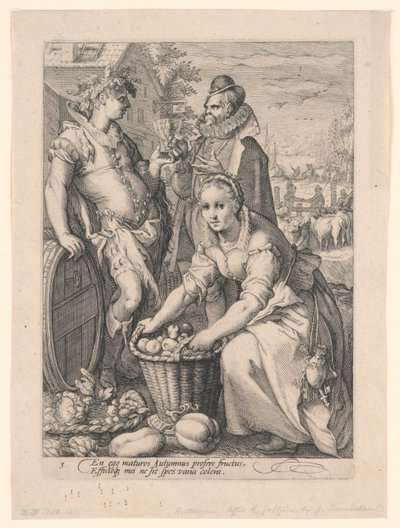 Fire årstider (høst) av after Hendrik Goltzius