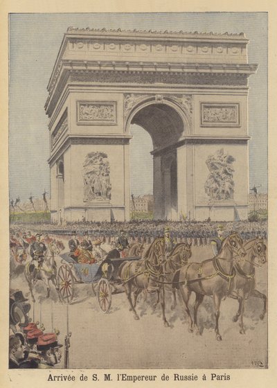 Ankomst av tsar Nicholas II av Russland til Paris av after Henri Meyer