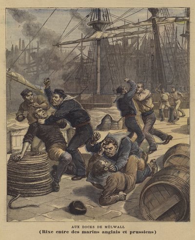 På Millwall Docks av after Henri Meyer