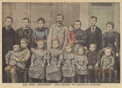 Mottakere av Reverdy-prisen. Familien Vandenbrouch og deres fjorten barn av after Henri Meyer
