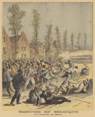 Opptøyer i Belgia av after Henri Meyer