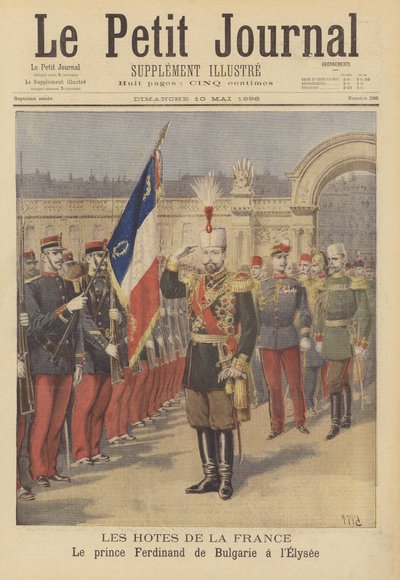 Kongelige besøkende til Frankrike: Prins Ferdinand av Bulgaria ved Elysee-palasset av after Henri Meyer