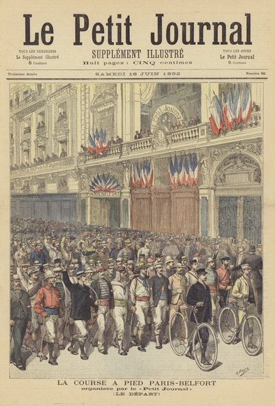 Start på løpsløpet Paris-Belfort av after Henri Meyer