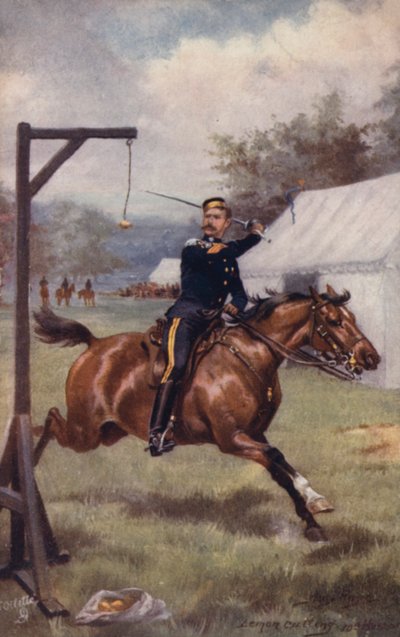 Soldat fra de 10. husarene utfører sitronskjæreøvelse av after Henry A. Payne