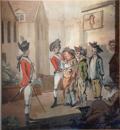 British Army, British Recruiting Party, 1780 av after Henry William Bunbury