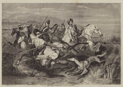 Villsvinjakt i Afrika av after Horace Vernet