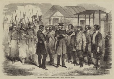 Tegning av russiske vernepliktige av after Horace Vernet