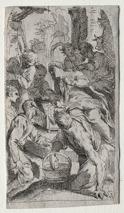 Fødselen av after Jacopo Palma il Giovane