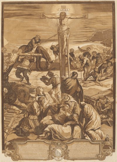 Korsfestelsen [Center Panel] av after Jacopo Tintoretto John Baptist Jackson