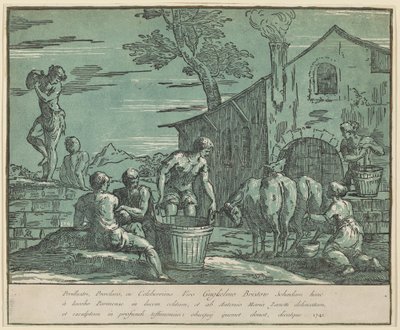 Pastoral scene av after Jacopo Zanguidi Anton Maria Zanetti I called Bertoia