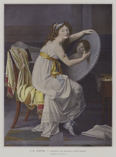 Portrett av Madame Vigee-Lebrun av after Jacques Louis David