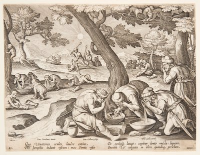 Aper som imiterer jegere av after Jan van der Straet, called Stradanus