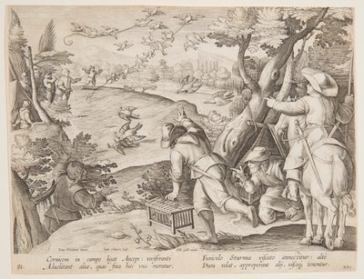 Fowling av after Jan van der Straet, called Stradanus