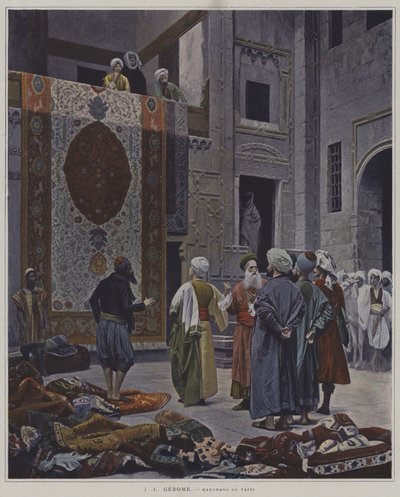 Teppeselger i Kairo av after Jean Leon Gerome