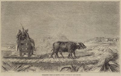 Tråkker mais i Egypt av after Jean Leon Gerome