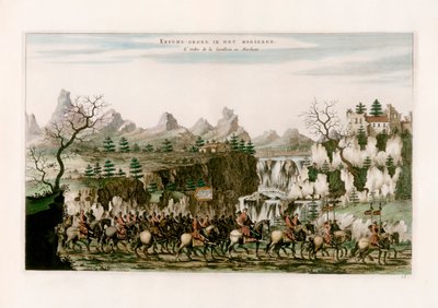 Kavaleri marsjerer av after Johannes Nieuhof