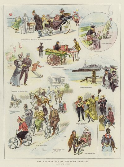The Recreations of London-by-the-Sea (chromolitho) av after John Duncan