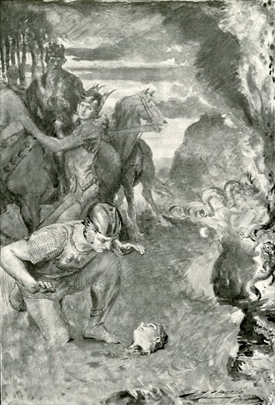 Beowulf finner hodet til Aschere av after John Henry Frederick Bacon