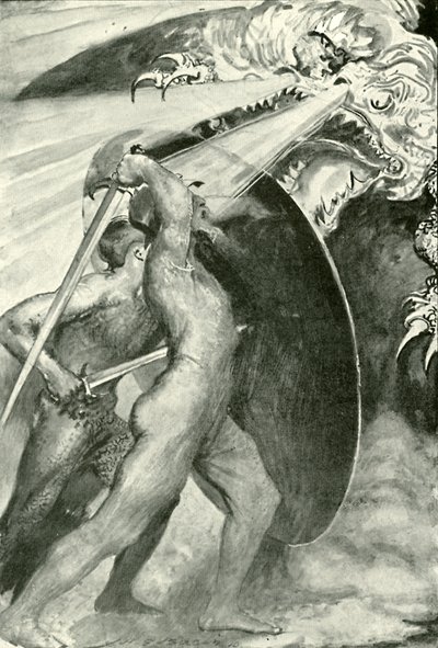 Begge krigerne sto bak jernskjoldet av after John Henry Frederick Bacon