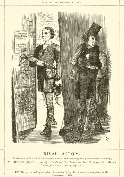 Rivalerende skuespillere av after John Tenniel