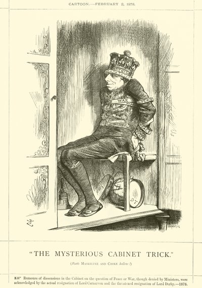 Det mystiske kabinett-trikset av after John Tenniel