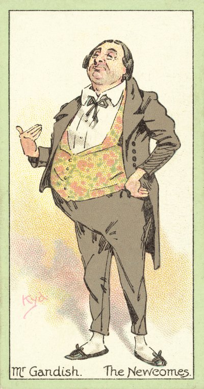 Mr Gandish, The Newcomes (chromolitho) av after Joseph Clayton Clarke
