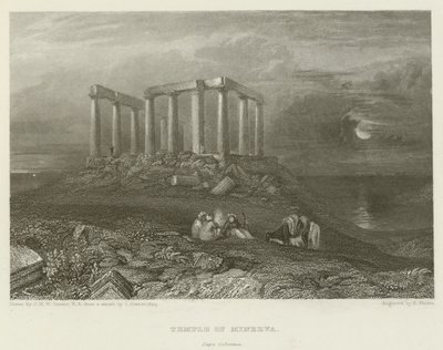 Temple of Minerva, Cape Colonna av after Joseph Mallord William Turner