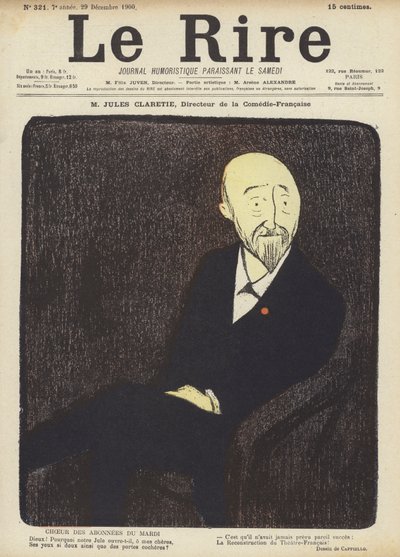 Jules Claretie, direktør for La Comedie-Francaise, Illustrasjon for Le Rire av after Leonetto Cappiello