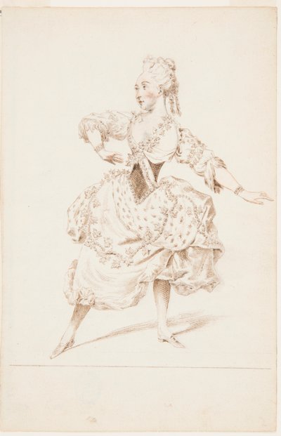En ballettdanser, Mademoiselle Marie Allard av after Louis Carrogis, called Carmontelle