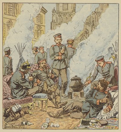 Etter slaget i Orleans, tyskerne i gatene i byen av after Louis Charles Bombled