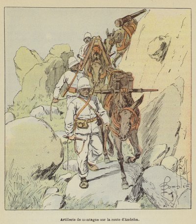 Fjellartilleri på veien til Andriba av after Louis Charles Bombled