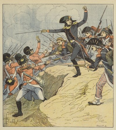 Bonaparte såret i Toulon av after Louis Charles Bombled