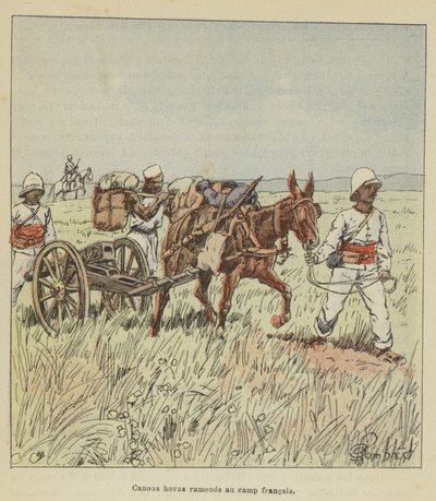Hovas-kanoner brakt tilbake til den franske leiren av after Louis Charles Bombled